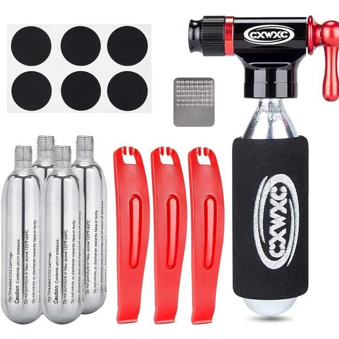 CXWXC Kit Cartouches CO2 25g Filetées - Compatible Valves Presta Et Schrader Pour Vélos