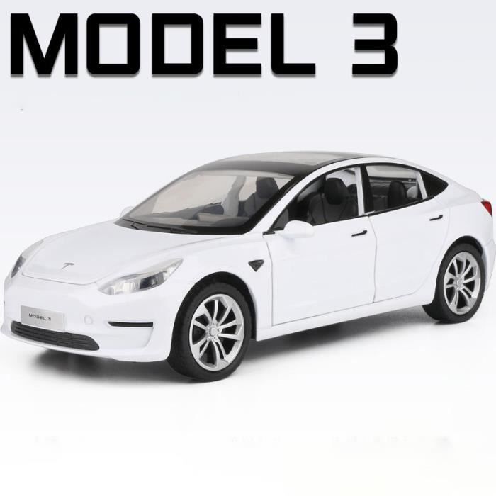 Modèle Réduit Tesla Roadster 1:24 - Voiture Miniature En Alliage, Avec Portes Ouvrantes, Pneus Caoutchouc - Cadeau Collection Décoration (Rouge Avec Toit)