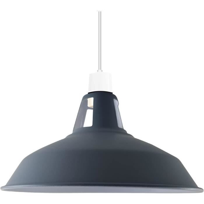 Abat-jour Suspension Industriel Vintage - Métal Brossé 36cm - Ampoule E27 - Neuf