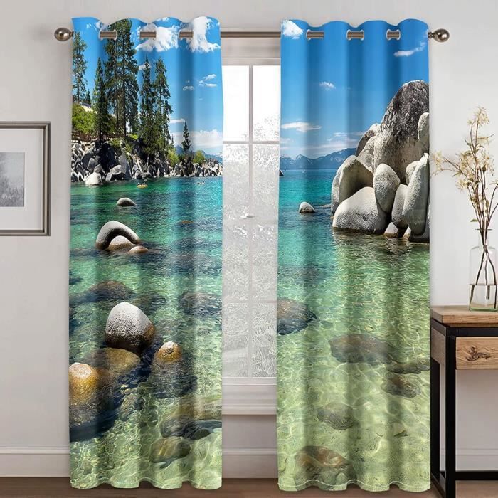 Lot De 2 Rideaux Occultants Thermiques Japonais – Motif Torii, 110x215 Cm, Polyester, Isolation Lumière Et Bruit, Installation Par Oeillets - 9