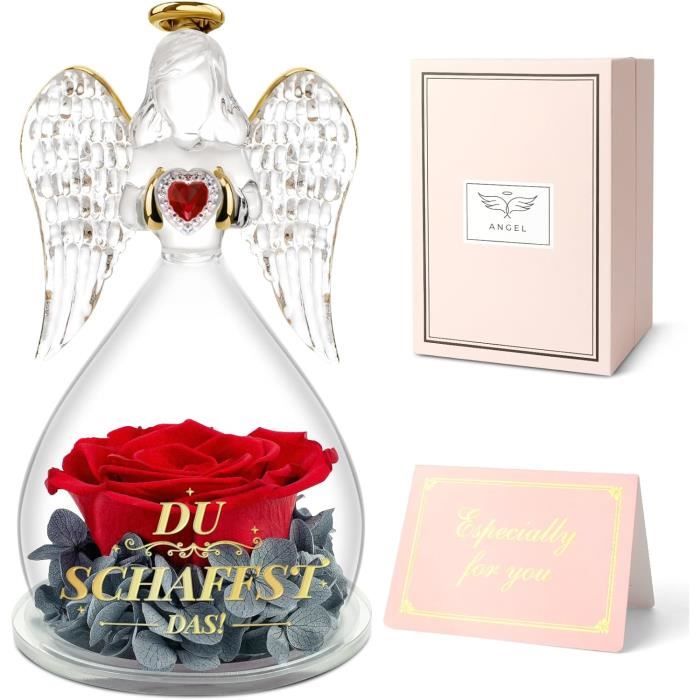 Rose Éternelle sous Ange Gardien Idée Cadeau Femme Original,Fleurs