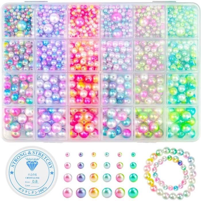 Lot De 500+ Perles Rondes 8 Mm – Coffret 5 Compartiments – Pour Pêche Ou Loisirs Créatifs