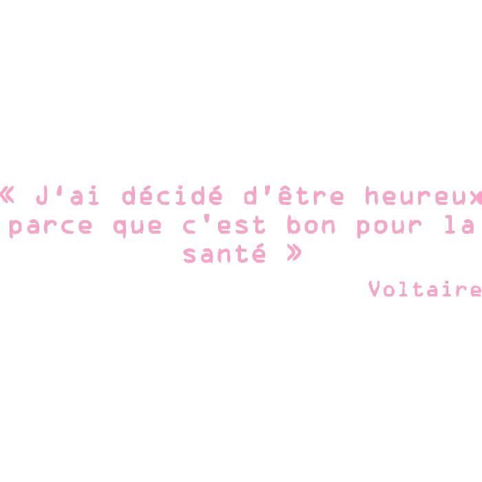 Stickers Citation Heureux Voltairerose Bonbon 15 7 X 1 Cm Achat Vente Stickers Soldes Sur Cdiscount Des Le Janvier Cdiscount
