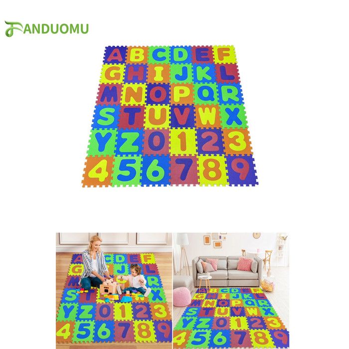 ALPIDEX Tapis Puzzle 36 Pièces - Lettres Et Chiffres En Mousse EVA Antidérapant Pour Bébé