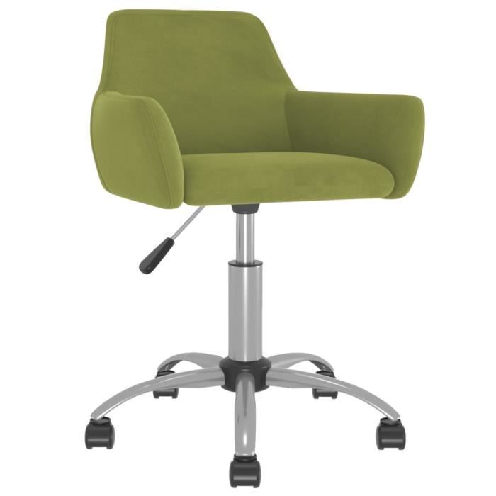 fauteuil de bureau scandinave réglable en hauteur - jili - vert clair velours