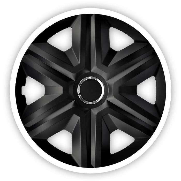 Enjoliveurs de roues FAST LUX noir- blanc 15\