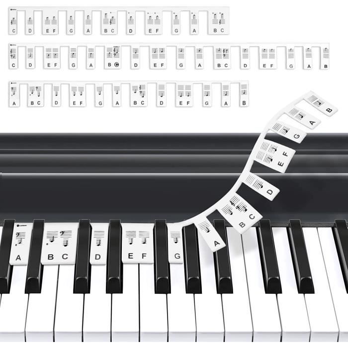 Étiquette De Note, Autocollant De Clavier De Piano Portable