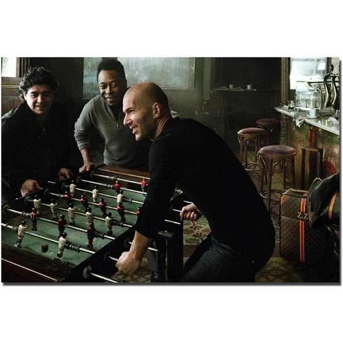 Poster Toile Maradona Pelé Zidane - Déco Chambre, Bureau, 30x45 Cm, Impression Haute Qualité, Sans Cadre - 8