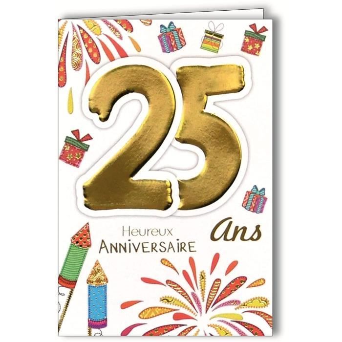 69 27 Carte Anniversaire 25 Ans Jeune Homme Femme Motif Feu D Artifice Fete Cadeaux 39 Cdiscount Beaux Arts Et Loisirs Creatifs