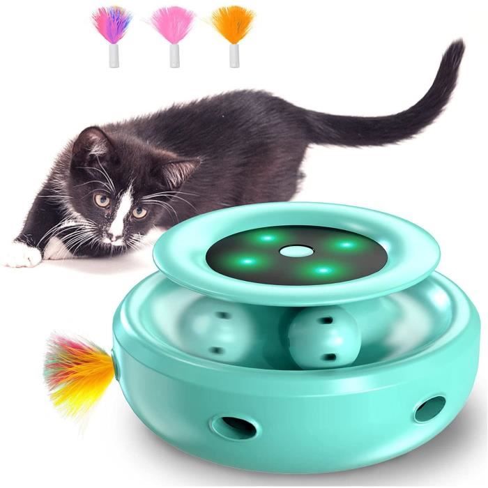 Comparer les prix de Jouet interactif pour chat - ZGEER - MARSEE - 2-en-1 - 3 plumes - Couleur bleue