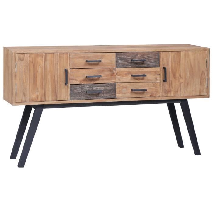 Buffet De Cuisine Scandinave - CHEZHOME - Elégant Décor - 6 tiroirs et 2 portes