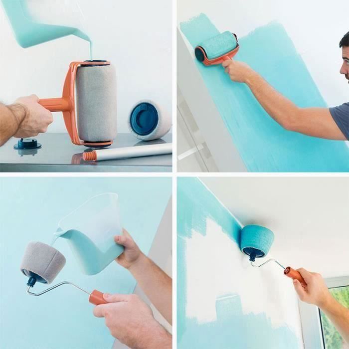 Uxcell Lot De 8 Mini Rouleaux De Peinture De 5,1 Cm, Avec Rouleaux De Peinture En Laine De 5,1 Cm, Plateau De Peinture De 5,1 Cm, Cadre De Rouleau De