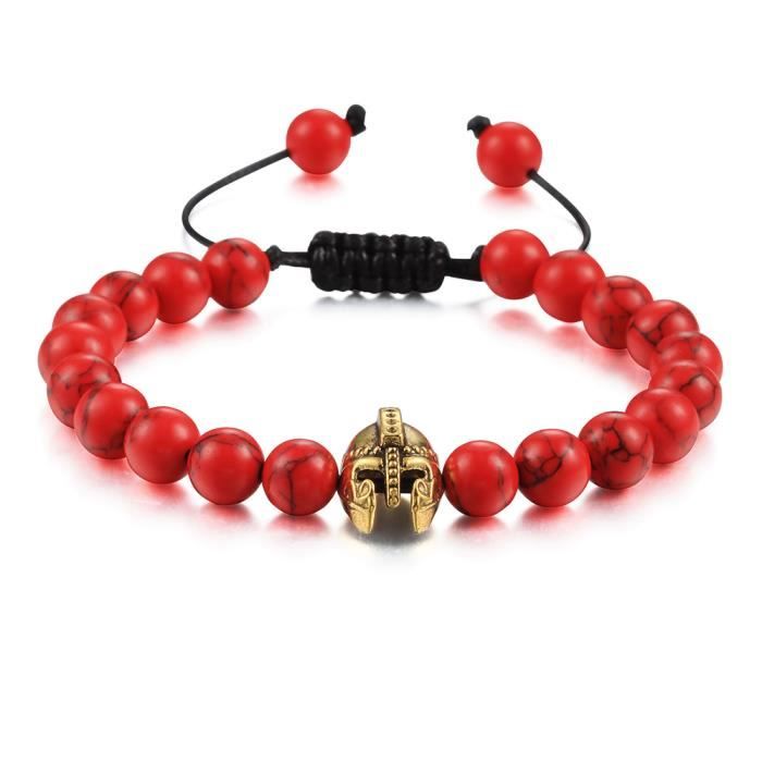 Bracelet Unisexe En Perles Noires Naturelles - Tissé Main - Style Bohème - Longueur Ajustable 18-19 Cm