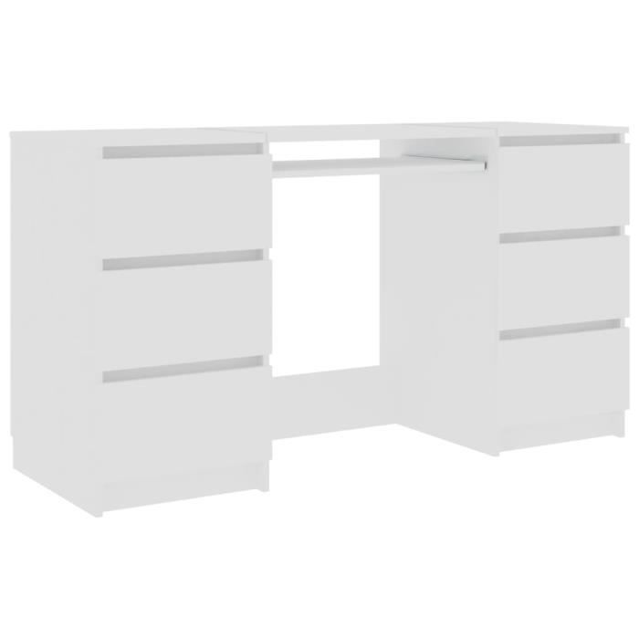 BET Bureau Blanc 140x50x77 cm Bois dingénierie BET9306191837601
