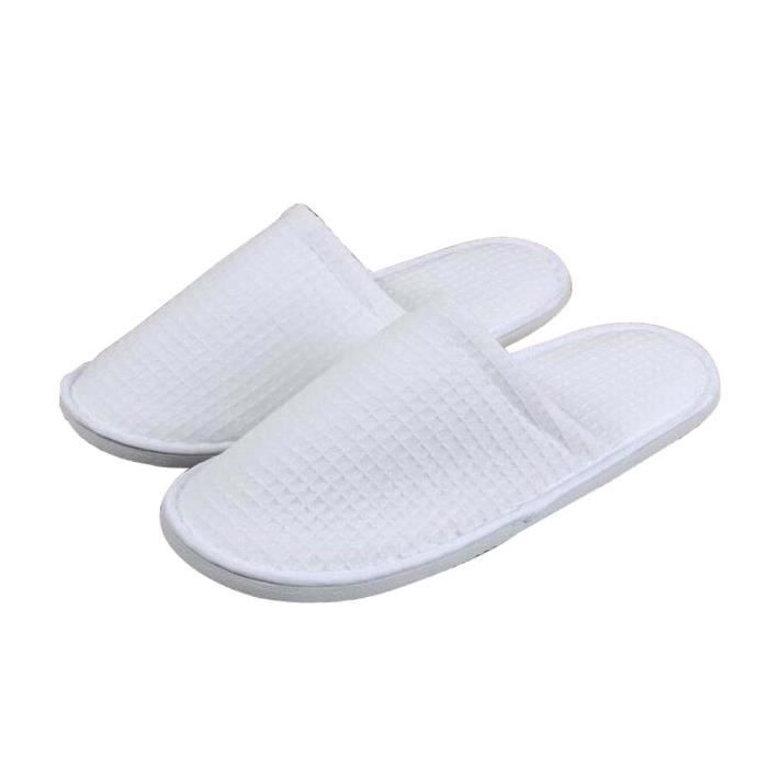 pointe ouverte et en Eponge pour h/ôtels Douces avec Fond Imperm/éable centres de beaut/é pantoufles antiglisse Taille Unique 10 paires Chaussons jetables Blanche spa Emball/ées par Paires