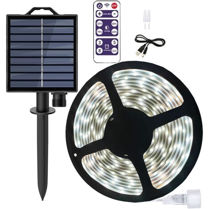 Lot De 2 Bande Lumineuse Solaire, Étanche Lumineux Solaire Extérieur Guirlande Lumineuse