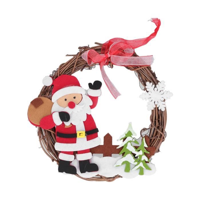 NAIZY Couronne De Noël Avec LED - PVC Artificiel De Long Rotin De Noël