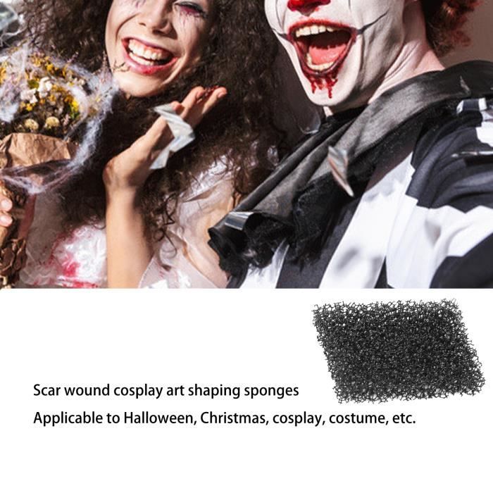 Kit Maquillage Halloween - Cire Cicatrice, Faux Sang & Spatule - Effets Spéciaux Zombie/Cosplay, Facile à Laver - 2