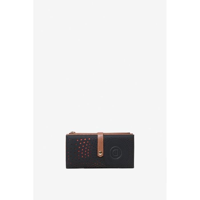 Portefeuille Porte-Monnaie DESIGUAL En Similicuir Marron - Style Vintage, Multicouleur, Mixte