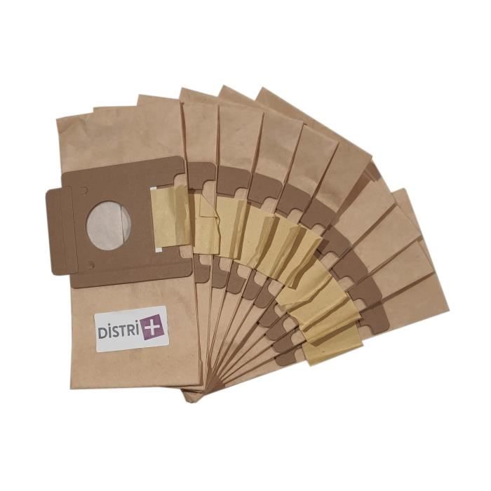 Sac aspirateur compatible : Moulinex Powerpack BQ1 BQ2 BQ3 Effimax DJ1 DJ5 La pochette de 10 sacs papier