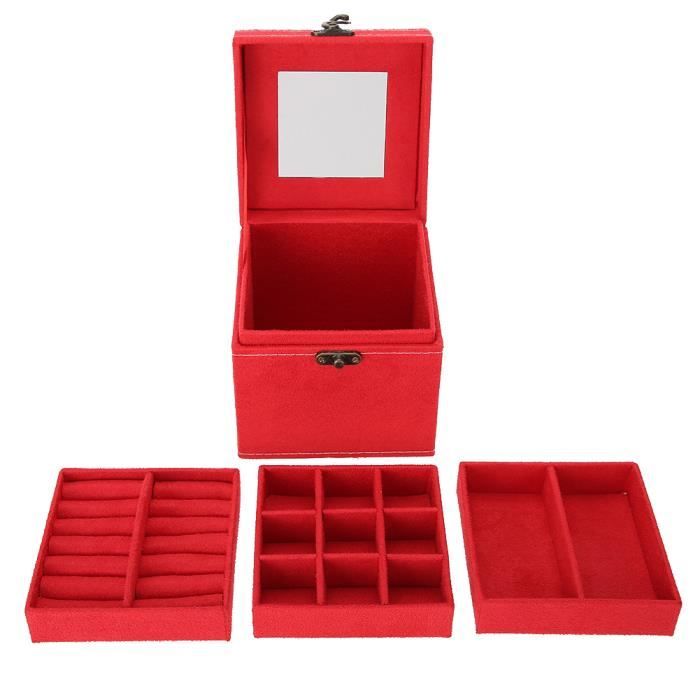 Boîte à Bijoux, Boîte à Bijoux En Flanelle For Bagues, Boucles D'oreilles, Boîte De Rangement For Bijoux Avec Couvercle, Boîte à Bijoux Anti-poussière, Boîte à Colliers, Boîte De Rangement For Bijoux