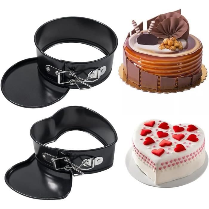 Moules à Gâteau En Cœur EUBSWA - Lot De 2 - 12 Cm - Anti-adhésifs - Parfaits Pour Petits Gâteaux Et Desserts