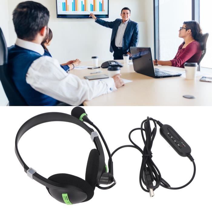 Wantek Casque Avec Microphone 882F Stéréo 3-en-1 USB/3.5mm/Type-C - Réduction Bruit