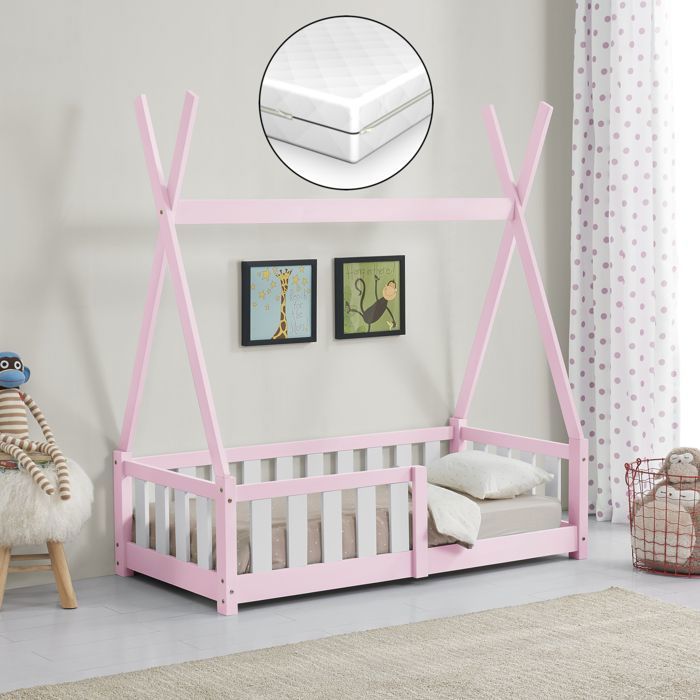 Lit Tipi Lit Enfant Lit A Barreaux Lit Avec Matelas Pin Mousse A Froid Polyester Couleur Rose Mate Laquee 146x76x165cm En Casa Cdiscount Maison Lit Tipi Lit Enfant Lit A Barreaux Lit Avec Matelas Pin Mousse A Froid Polyester Couleur Rose Mate Laquee 146x76x165cm En Casa Cdiscount Maison