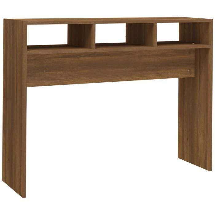 ESTINK Table console Chêne marron 105x30x80 cm Bois dingénierie 85433