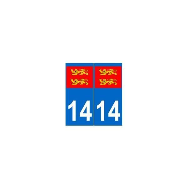 2 Autocollants Plaque Immatriculation Normandie (61) - Drakkar Et 3 Léopards - Vinyle Haute Définition Résistant Aux Intempéries