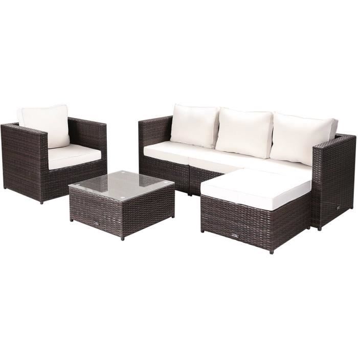 Salon De Jardin En Resine Tressee Monaco Buffalo Marron