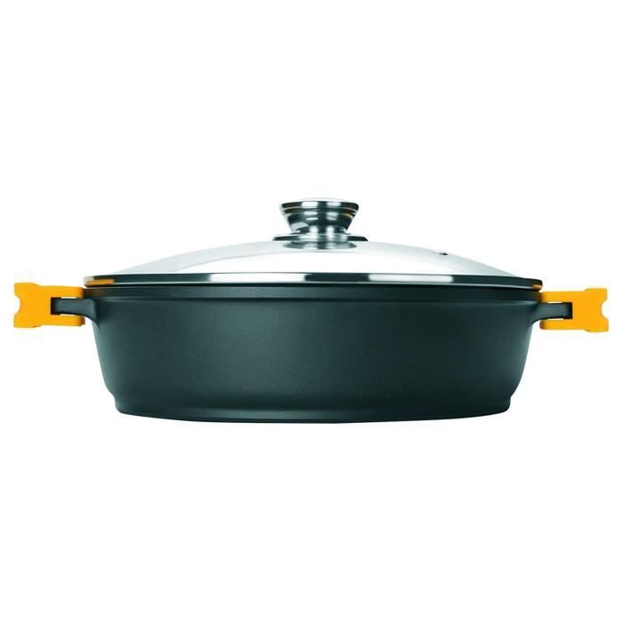 Ibili 461024 Casserole with Cover Evolution Cast Iron Black 24 cm