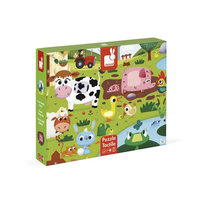 Puzzle Tactile Ferme JANOD - 20 pcs - Dès 2 Ans