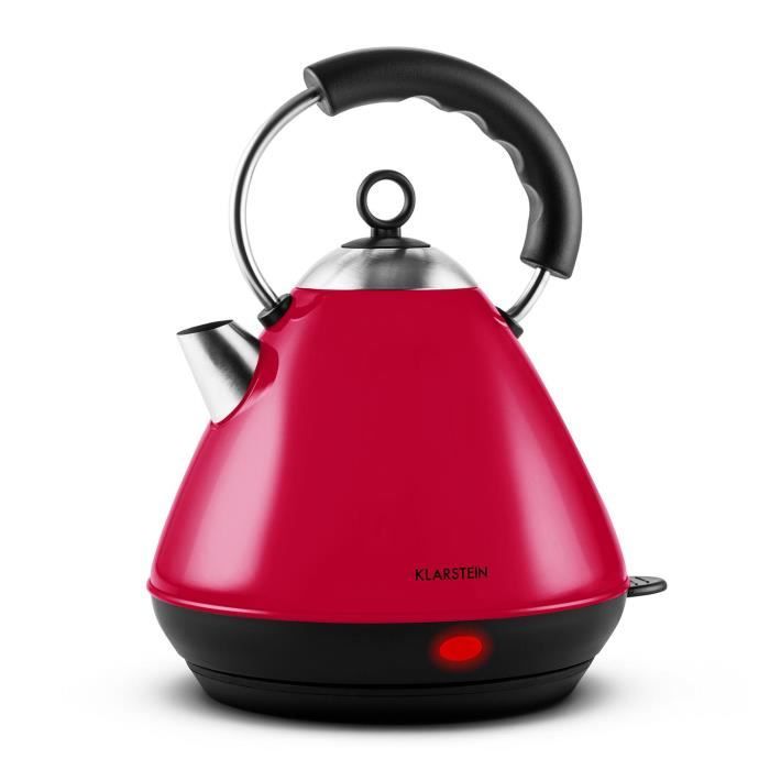 Klarstein Teatime • Théière électrique • Bouilloire électrique • Design théière des années 50 • 1850W de puissance • 1,8L de volume • Poignée cool touch • Acier inoxydable • Voyant LED • Crème