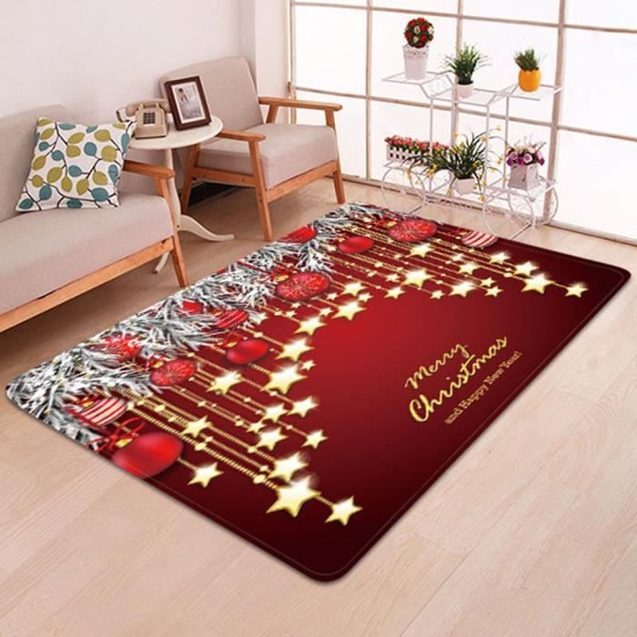 120x160cm Tapis rouge série de Noël atmosphère de Noël chaleureuse