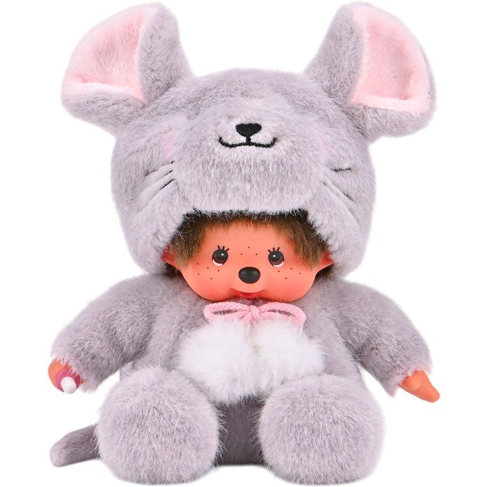 Peluche Monchhichi Souris EXCLUSIVITE BANDAI - Monchhichi - Peluches toutes douces 20 cm pour enfants et adultes-2 ans et +