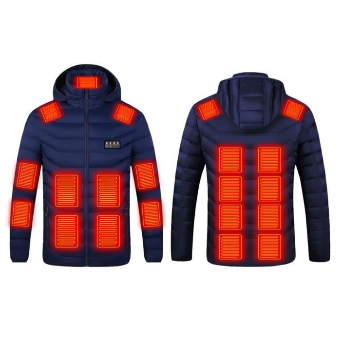 Chauffage 9 Zones Gilet Chauffant USB - 9 Zones Chauffantes Réglables Pour Activités Extérieures Veste Chauffante Hiver