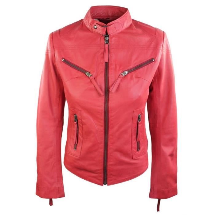 Blouson Professionnel AVIATRIX Y2J3Q Cuir v?�ritable pour femmes Vintage Slim Fit Biker Veste en 