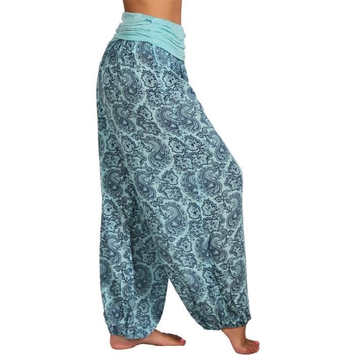 Pantalon De Jogging Décontracté Pour Femme Imprimé Floral Vintage - Jambe Large, Taille élastique - Tissu Léger Respirant
