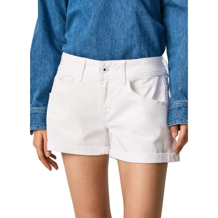 PEPE JEANS SHORT POUR FEMME BLANCHE PL801002TA8