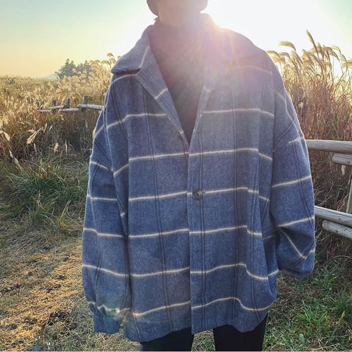 Manteau en laine a online carreaux homme