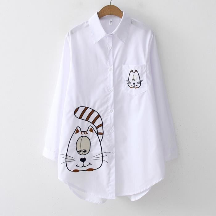 Meichang Chemises Boutonnées Pour Femmes Manches Longues Col à Revers Chemises En Lin Unies Décontractées Grande Taille Hauts En Coton Lin Avec Poche Blanc M