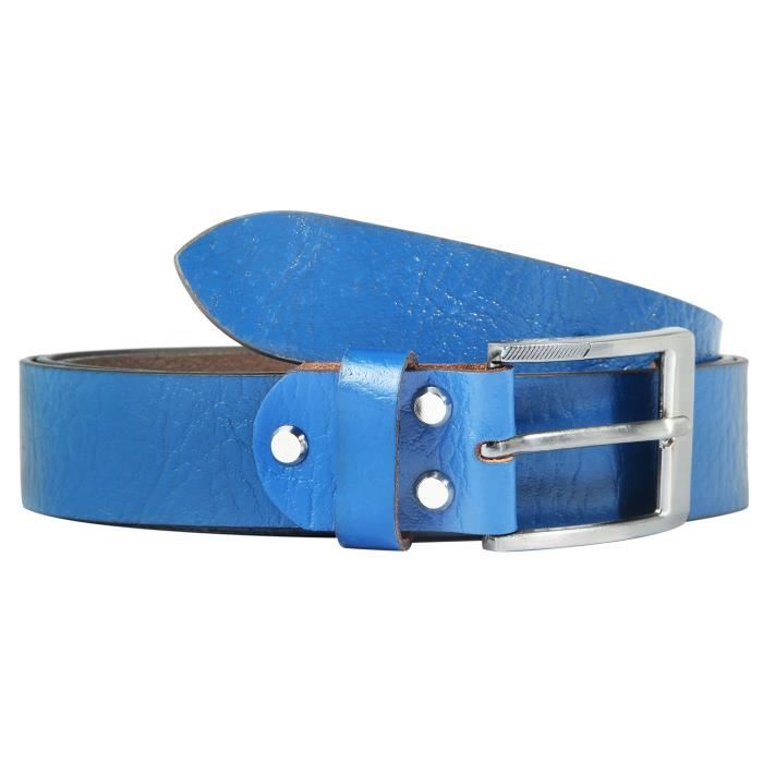 Ceinture Homme En Cuir Véritable - Grande Taille Réglable 110 à 135 Cm - Boucle Acier - Style Classique
