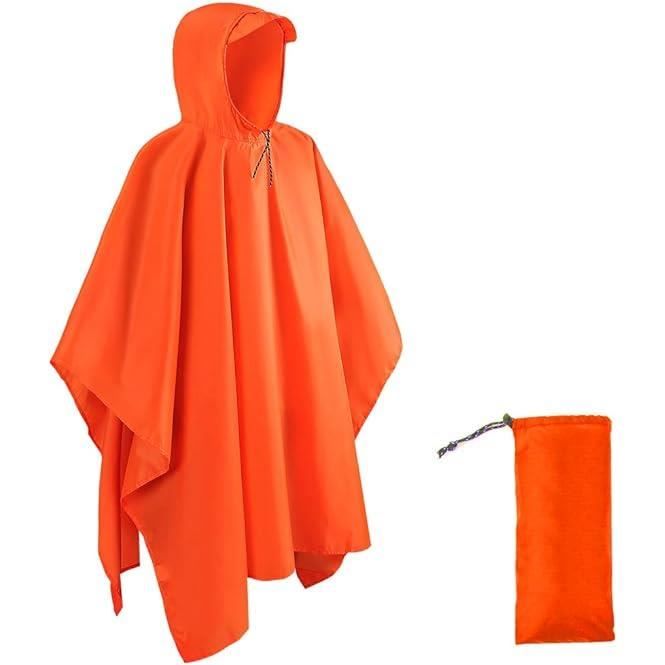 Seyobs Poncho Pluie Cape de Pluie, Imperméable avec Capuche Homme Femme