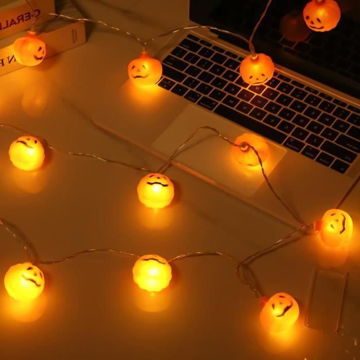 Guirlande Lumineuse Halloween BANNILU - 3 Mètres 20 LEDs Citrouille 3D