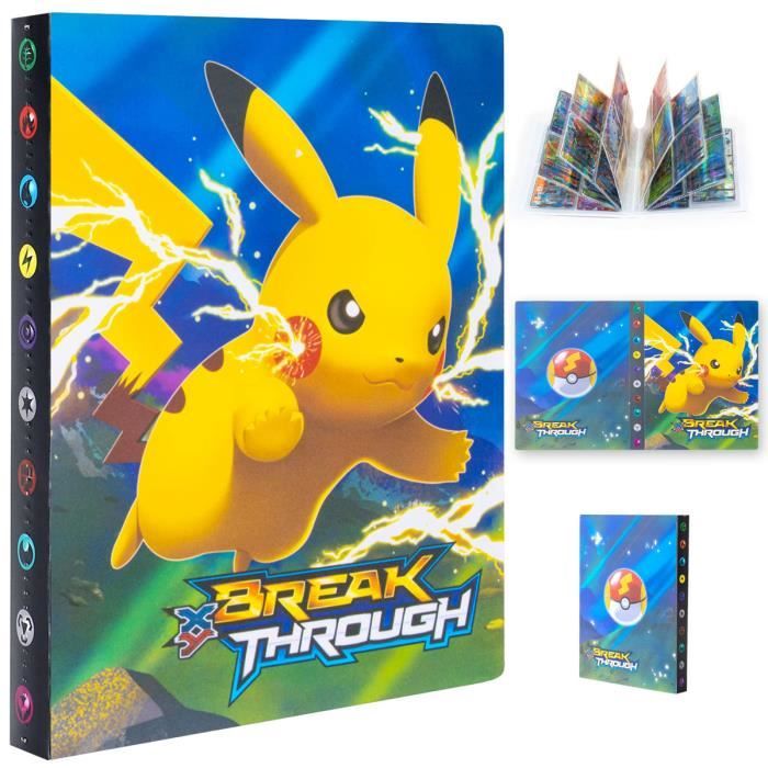 Pikachu Cahier Range Classeur Carte 240 Cartes,Cartes à collectionner,Livre Porte Grande Carte