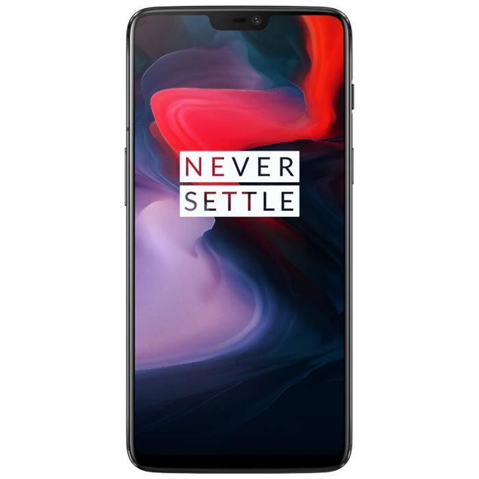 Achat T&eacute;l&eacute;phone portable OnePlus 6 8Go 128Go Smartphone débloqué 4G 6,28 pouce Double SIM Android 8 Snapdragon 845 Octa Core 20MP+16MP camera Midnight Black pas cher