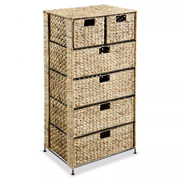 Armoire de rangement - OVONNI - Unité de rangement avec 6 tiroirs - Métal - Jacinthe deau