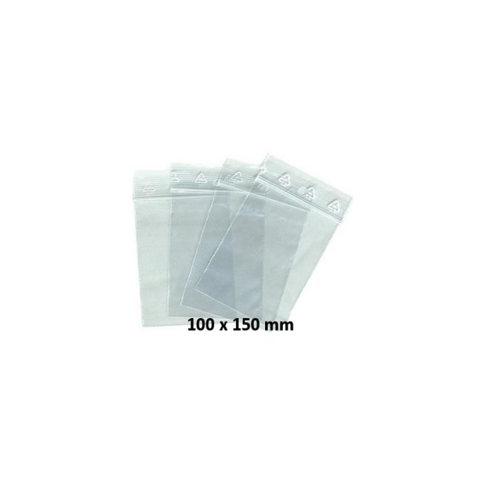 emballages sachets pour bijoux ou pochette plastique zip 100 pièces 100 x 150 100 x 150 mm