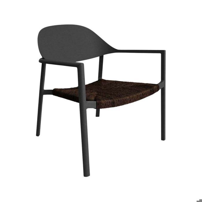 Fauteuil de jardin lounge en aluminium et résine Bage graphite noir Fauteuil de jardin lounge en aluminium et résine Bage graphite noir